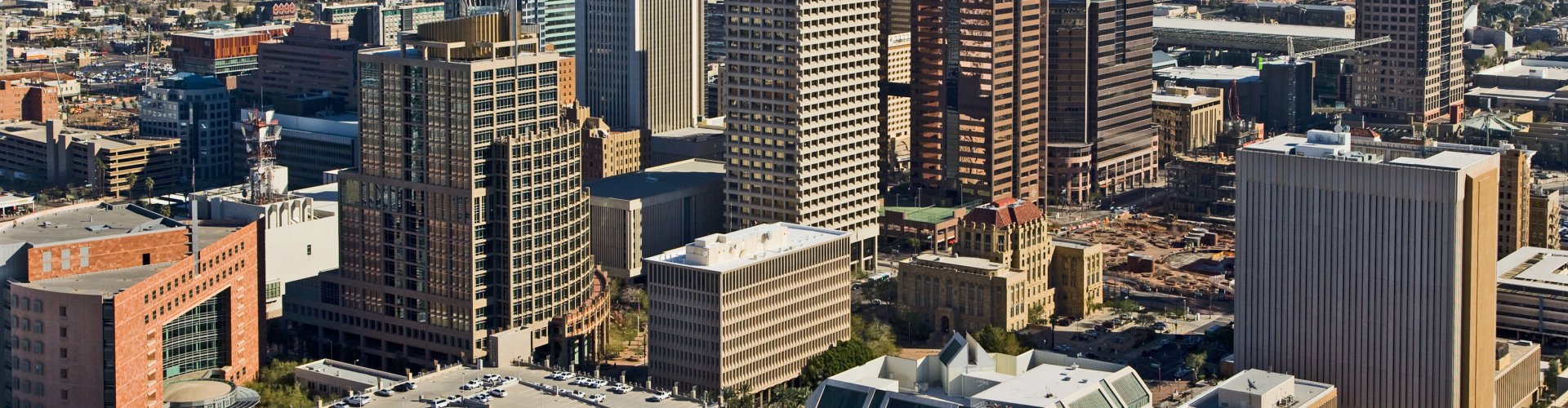 Desert sunset over Phoenix, AZ, US