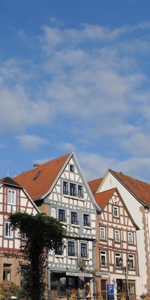 Bicycle and street in Gelnhausen