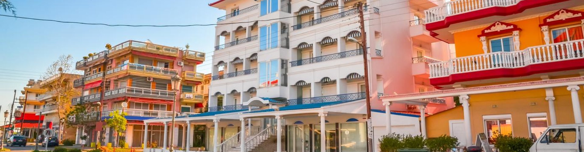 Scenic view of Kateríni coastline