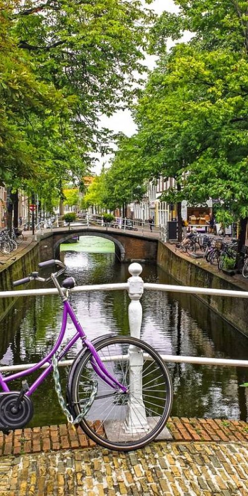 Amsterdam bike share and tram