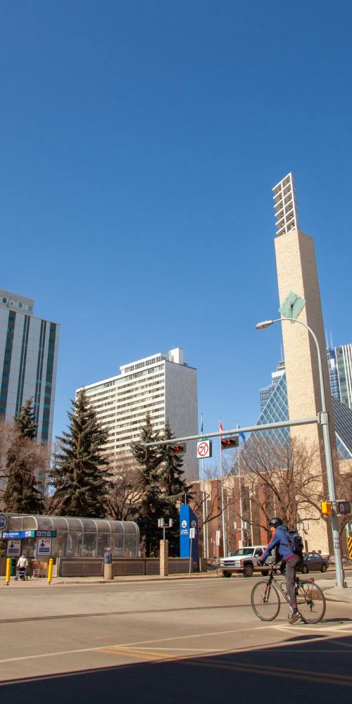Edmonton public transport and bike paths