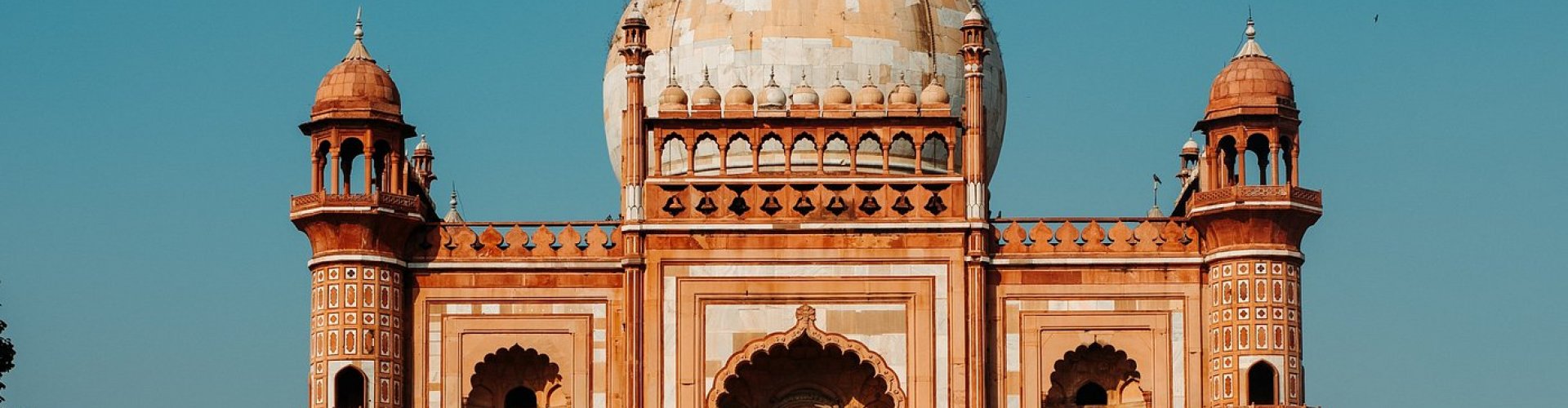 Sunset view over New Delhi skyline