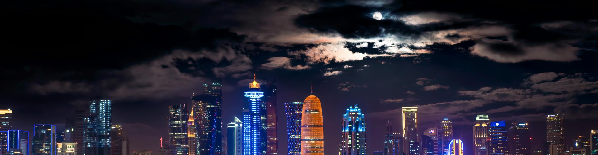 Doha skyline at sunset