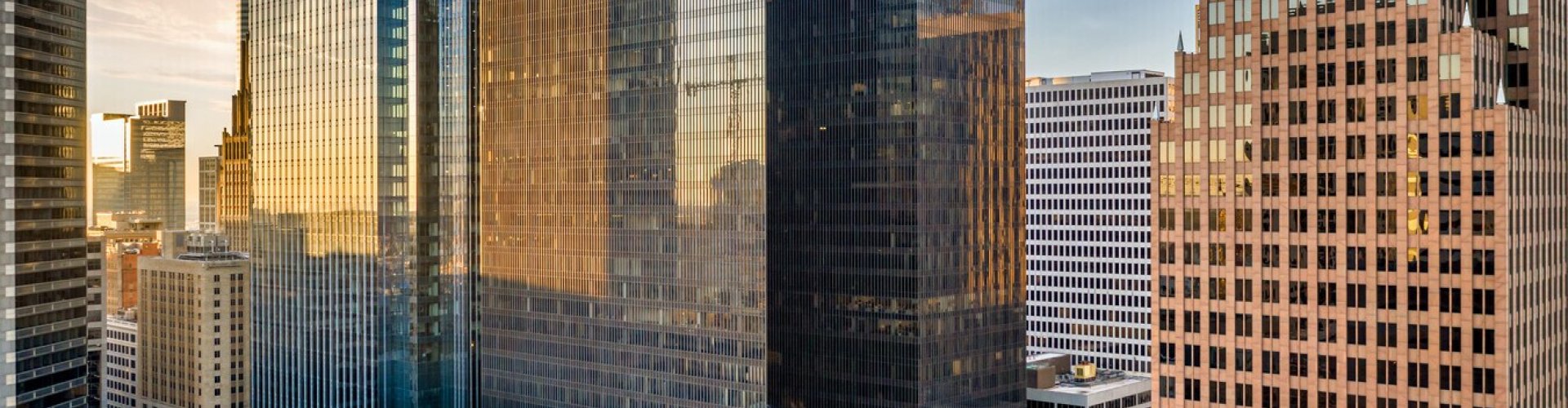 Houston skyline at sunset