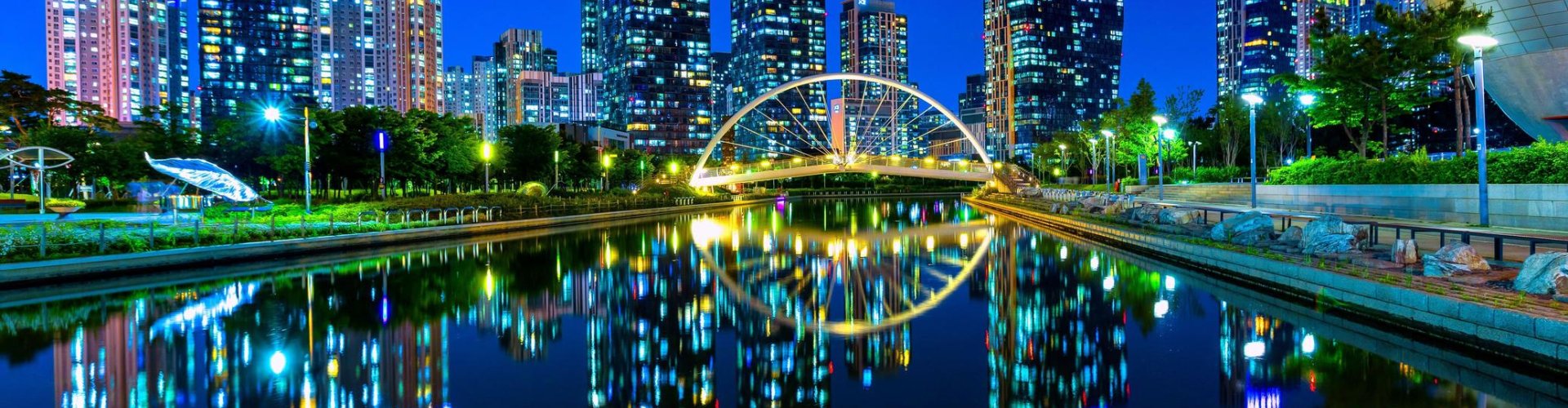 Incheon skyline at sunset