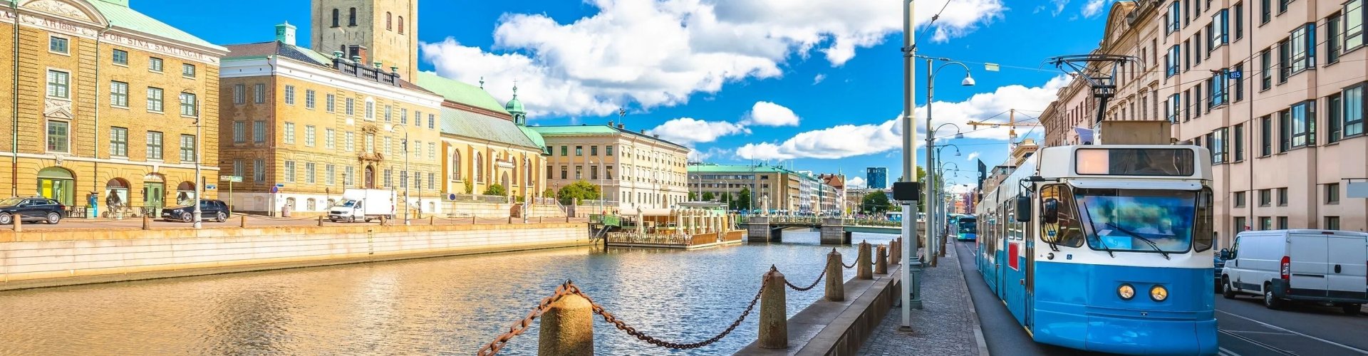 View over Gothenburg city landscape