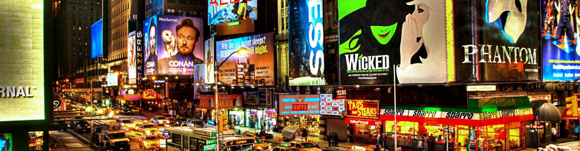 New York City skyline at sunset